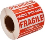 [1 Roll, 500 Labels] 2″ x 3″ Fragile Stickers Handle with Care Warning Packing/Shipping Labels – Permanent Adhesive