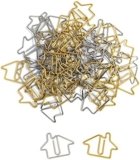 House Shaped Paper Clips, Real Estate Agent Office Supply (Gold and Silver – 50 Pack)