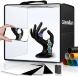 Glendan Mini Photo Studio Light Box, 12″x12″ Professional Light Box Photography, Portable Folding Photo Box with CRI >95 112 LED Lights + 6 Photo Backdrops for Product Photography and Display