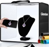 Glendan Portable Photo Studio Light Box,12″x12″ Professional Dimmable Shooting Tent Kit with 112 LED Lights & 6 Backdrops for Jewelry and Small Items Product Photography