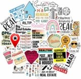 BulbaCraft 100 Pcs Funny Realtor Stickers, Real Estate Stickers, Funny Realtor Gifts for Women Agent, Real Estate Agent Gifts fo Women & Men